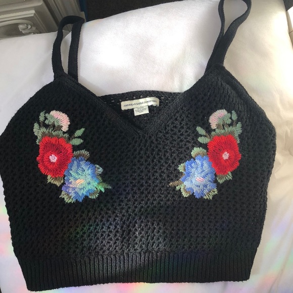 Medium American eagle crochet black crop tank top - Picture 4 of 4